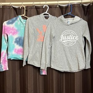 3 Justice brand Hooded Sweatshirts